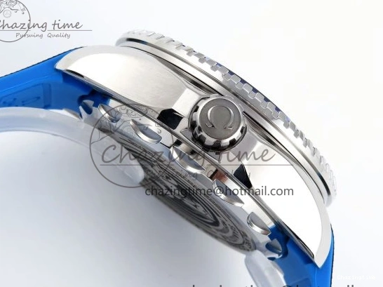 0506 SEAMASTER PLANET OCEAN 6000M ULTRA DEEP 45.5MM SS TF 1:1 BEST EDITION WHITE DIAL BLUE BEZEL ON RUBBER STRAP A SunProtective 7762